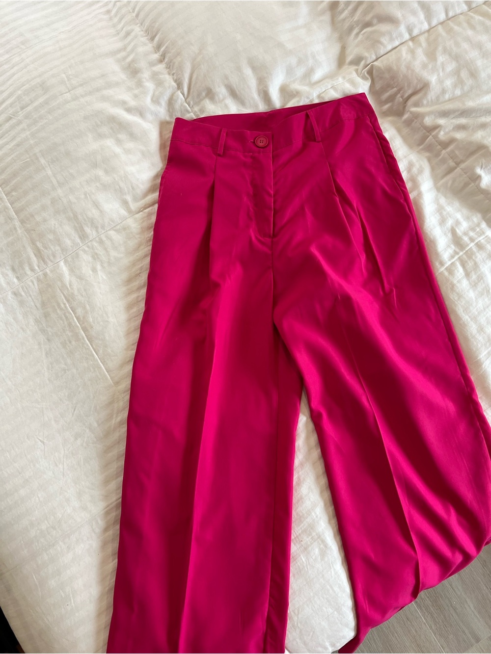 SHEIN Bright Fuchsia Straight-Leg Pants